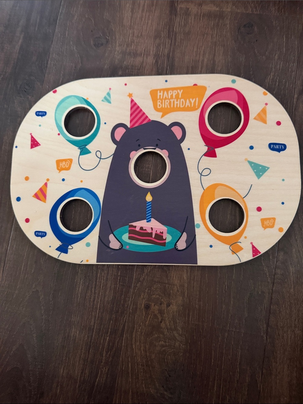 Birthday Bear Toss Game Board - Multicolor Party Design